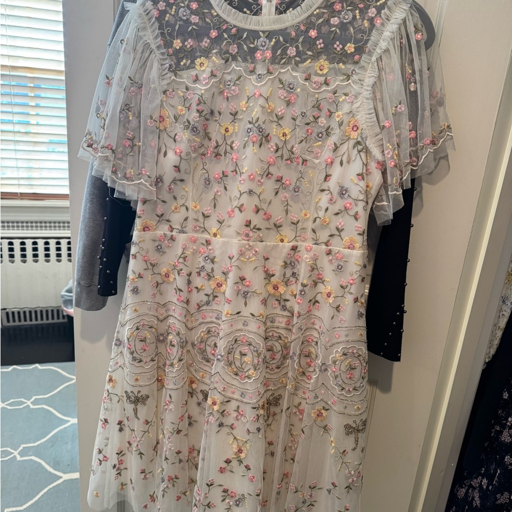 Floral Embroidered Sheer Dress
